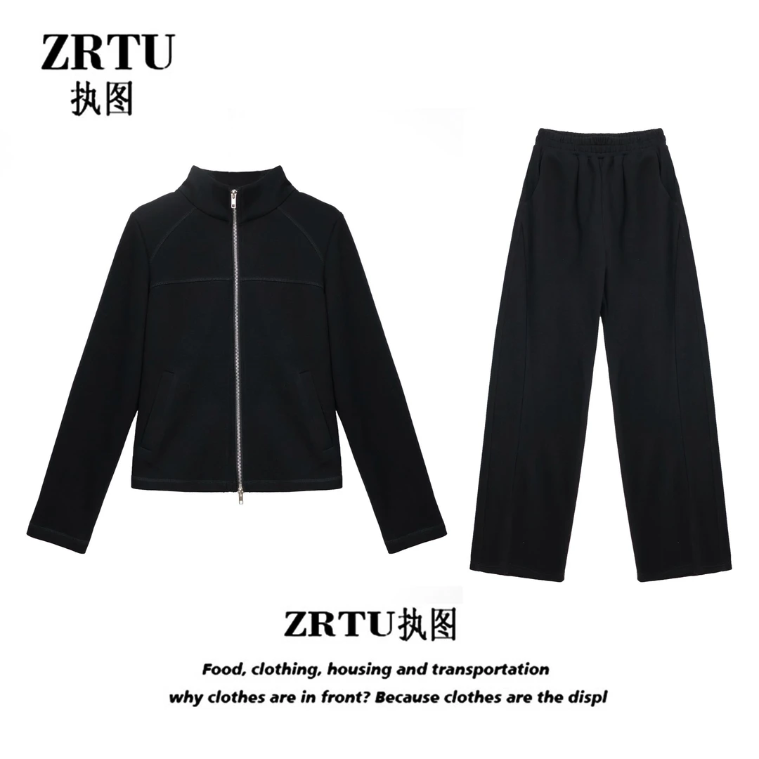 ZRTU/执图(自播)2024春秋新款小心机休闲百搭双拉链套装