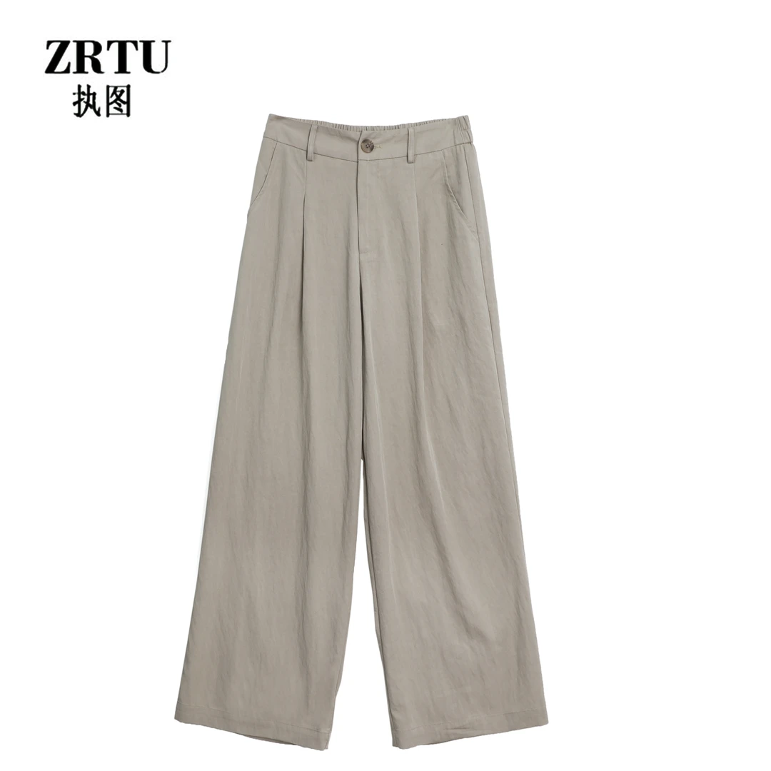 ZRTU/执图 女装休闲裤百搭夏季高腰显瘦长裤直筒裤1262