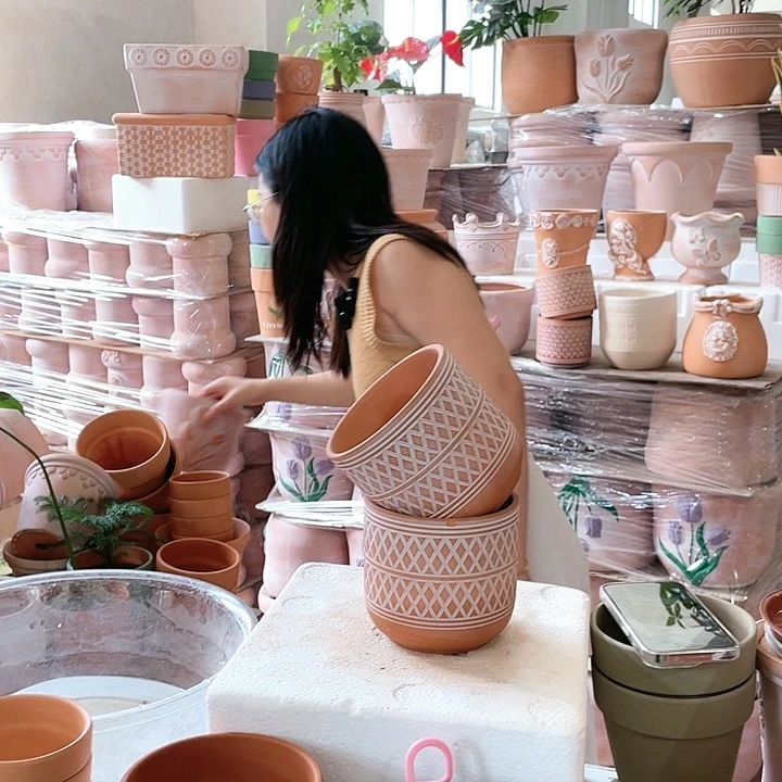 【闪购商品】红陶20CM以下复古菱形12-11两个