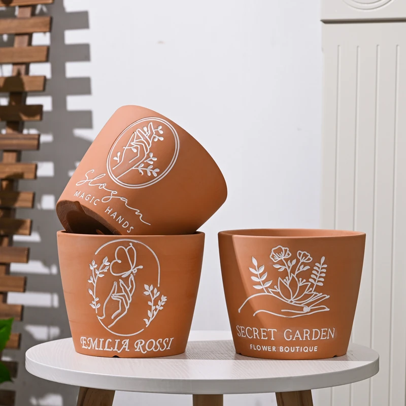 新品红陶透气花盆魔手系列之手心的蔷薇【多花面可选】