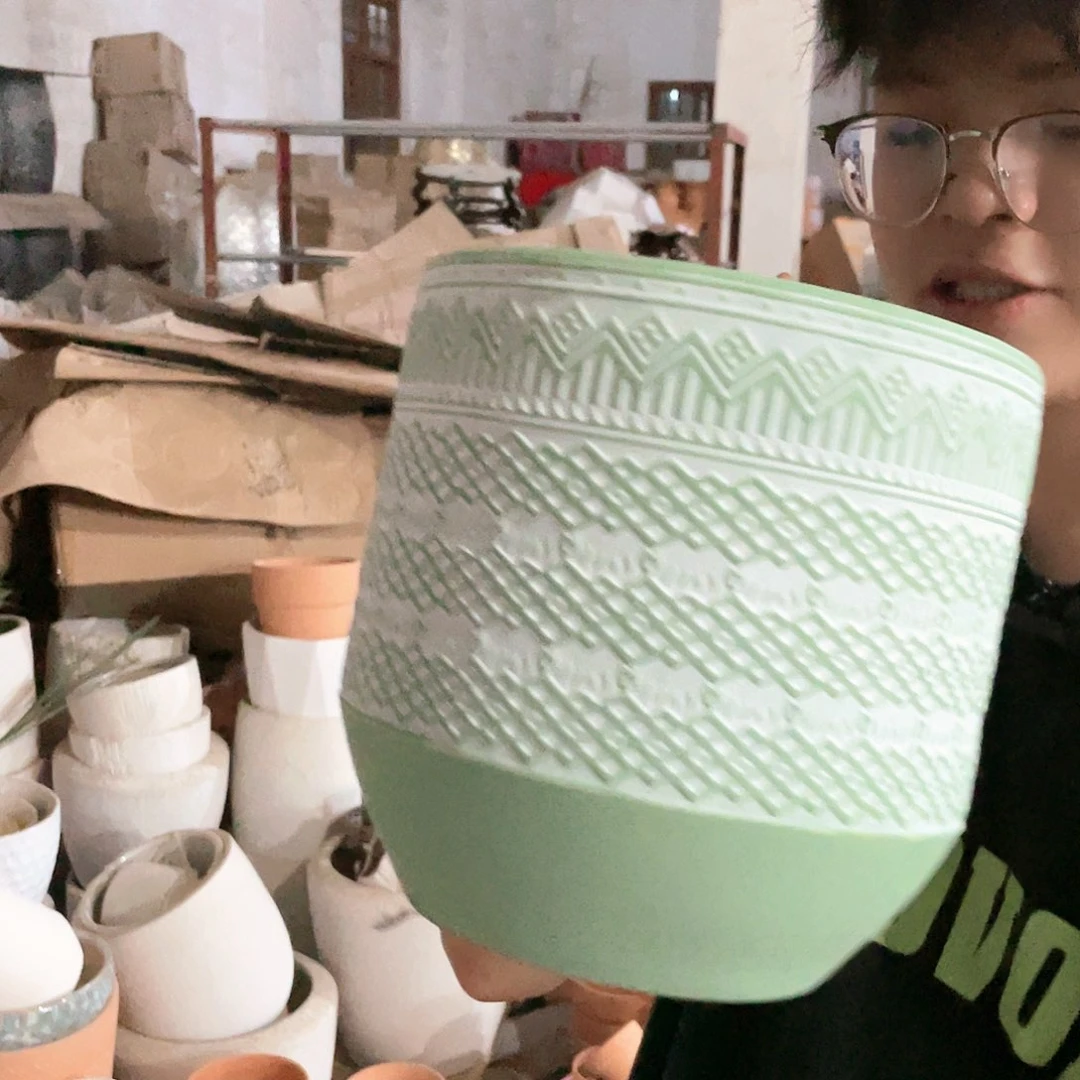 【闪购商品】红陶20CM以下119机雕薄荷绿16-16