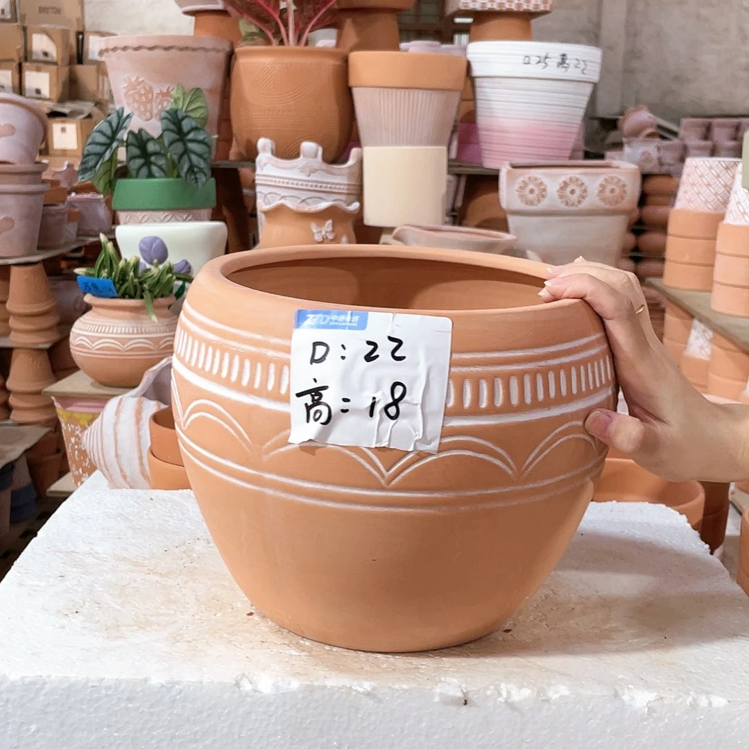 【闪购商品】红陶20CM以下复古美式圆盆22-18