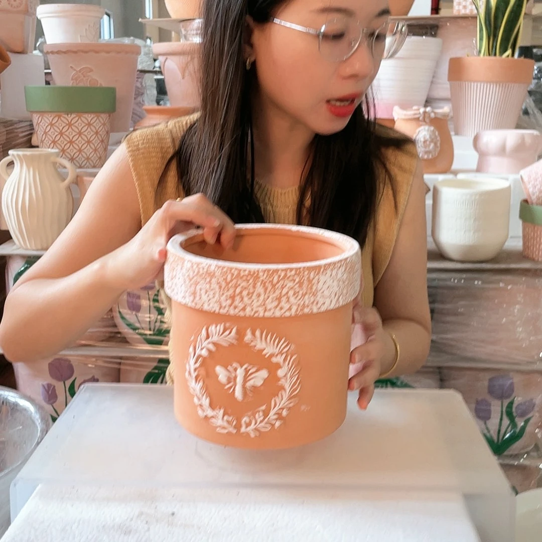 【闪购商品】红陶20CM（含）-50CM（不含）经典擦白蜜蜂桶17-17