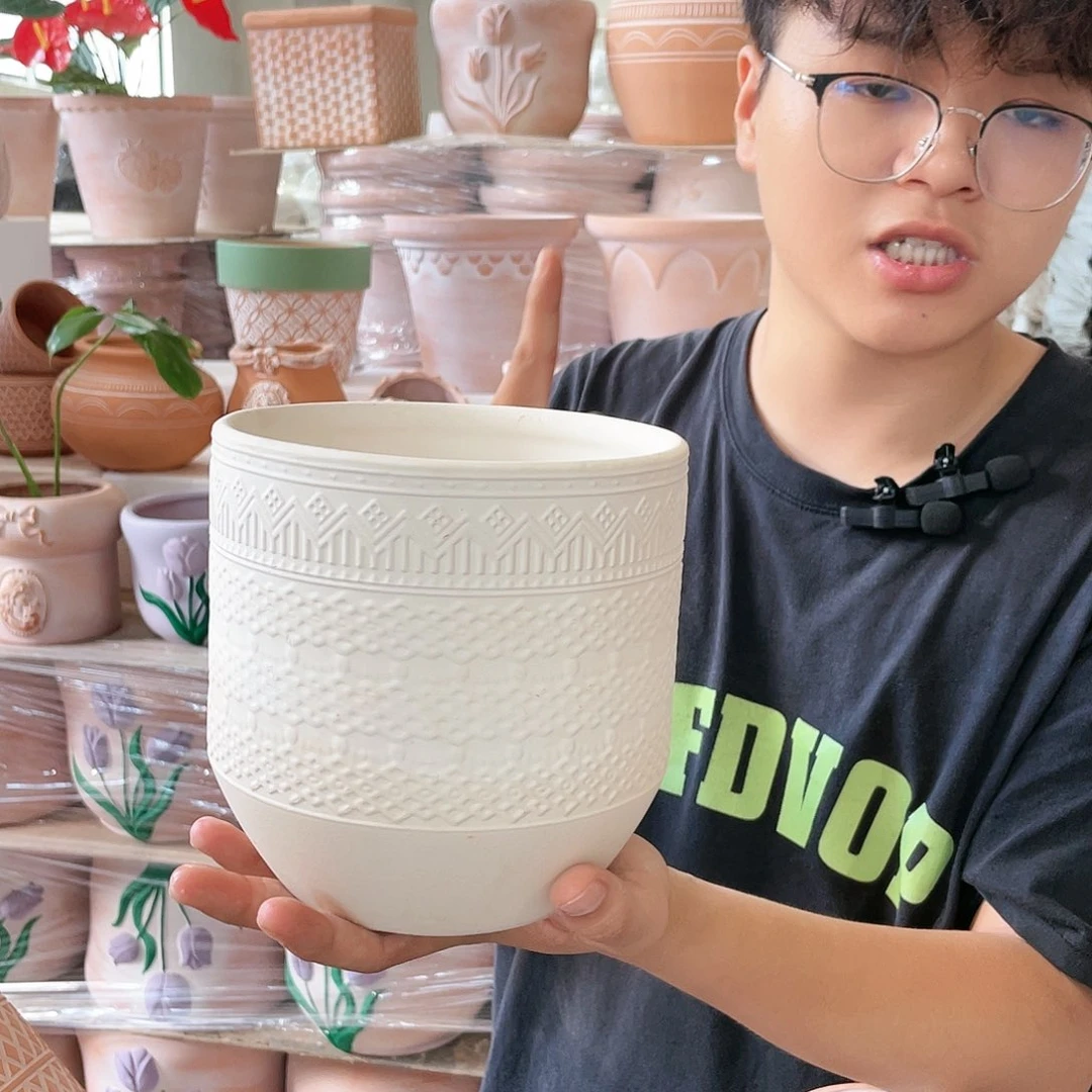 【闪购商品】红陶20CM（含）-50CM（不含）119机雕白陶16-16