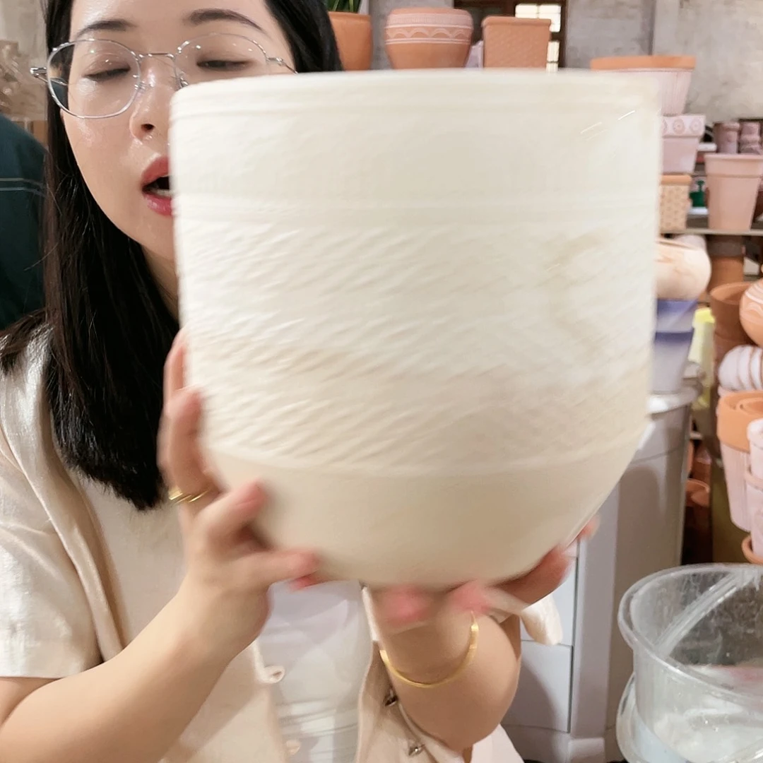 【闪购商品】红陶20CM（含）-50CM（不含）X119机雕白陶21-21