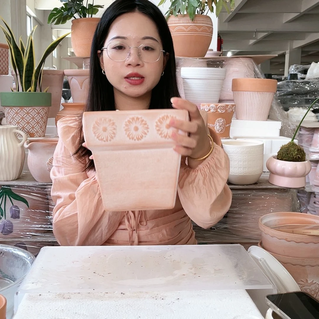 【闪购商品】红陶20CM以下复古四方向日葵18-17