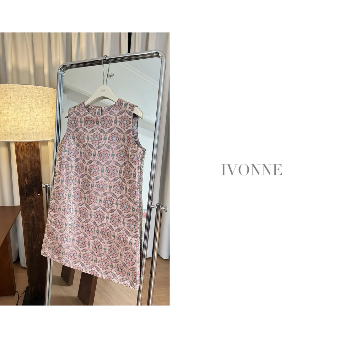 IVONNE |织金宋锦 2024春夏新品 手工盘扣连衣裙
