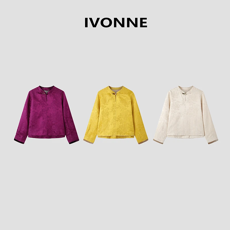 IVONNE｜吉祥止止 2024秋冬新品 桑蚕丝亚麻棉 新中式国风提花上衣