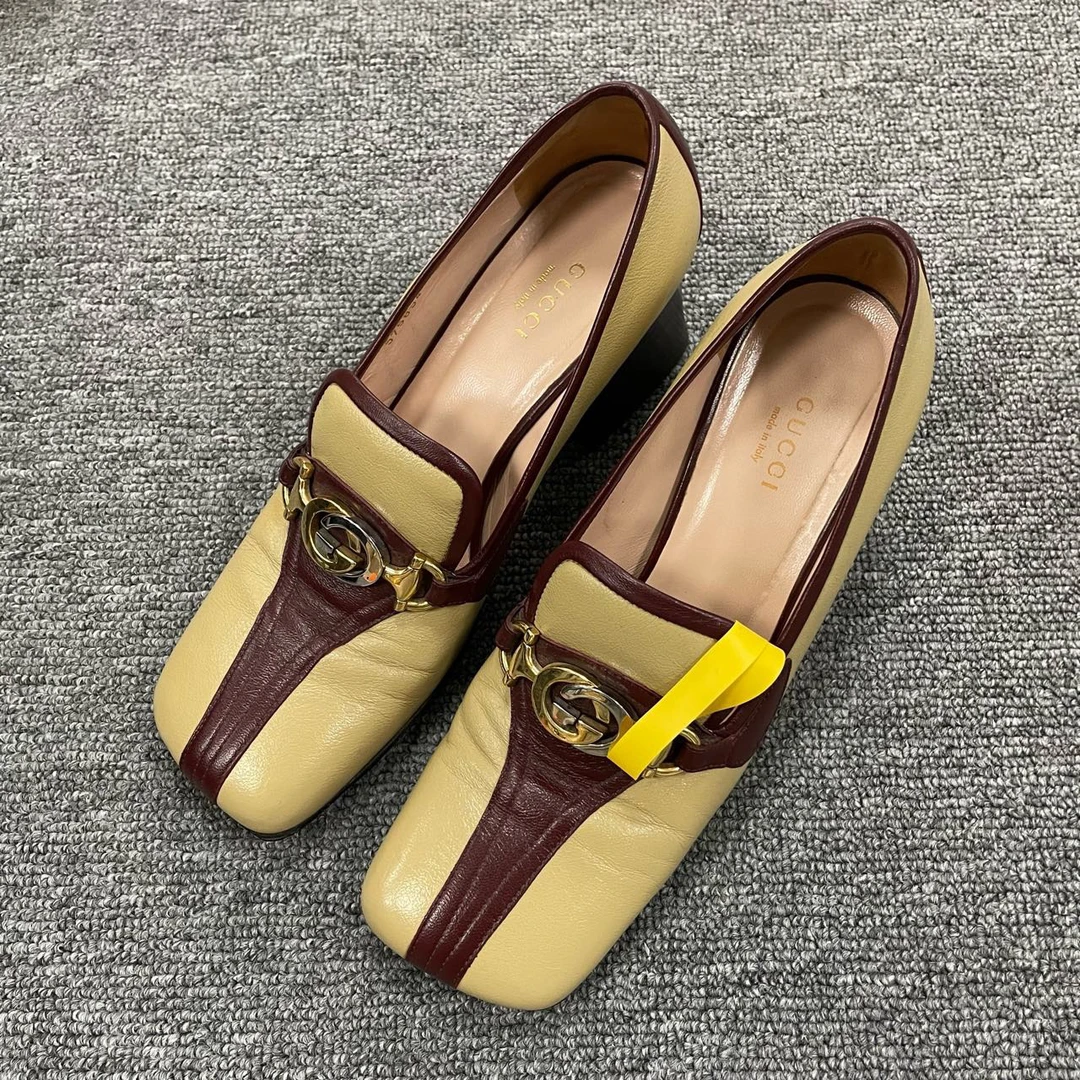 Gucci/古驰 方头一脚蹬中低低跟鞋 36.5码/2853