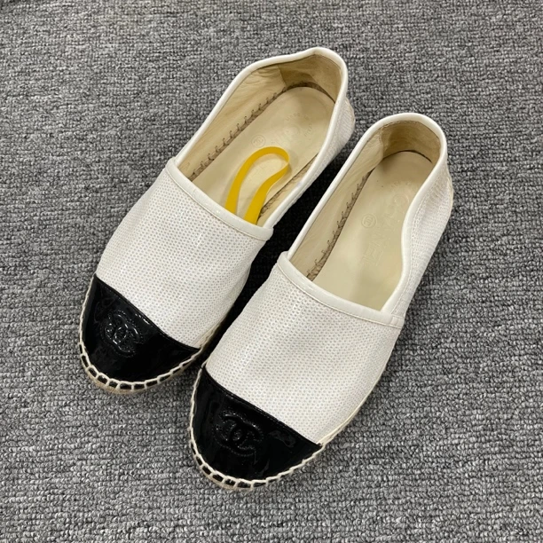 95新 Chanel/香奈儿 拼接色皮面时尚渔夫鞋 36码/2014