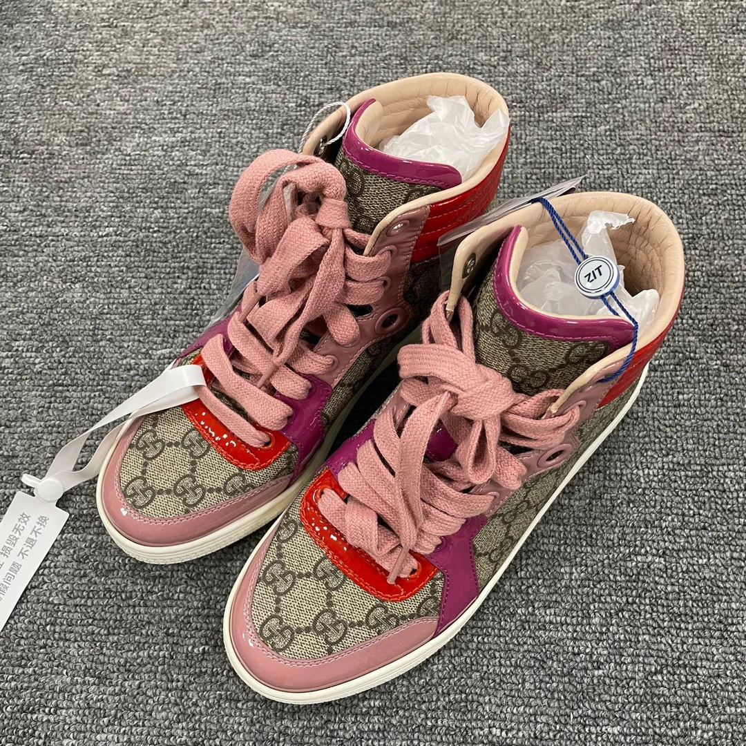 GUCCI/古驰 中帮拼接色系带时尚板鞋  35码/0449