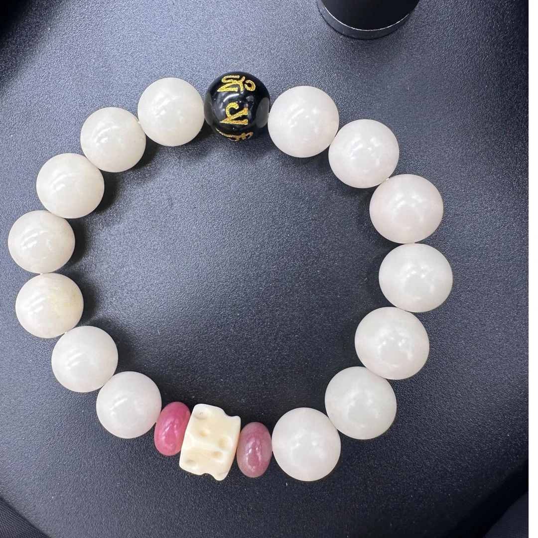 【精品】12+mm天然白色菩提时尚手串精致