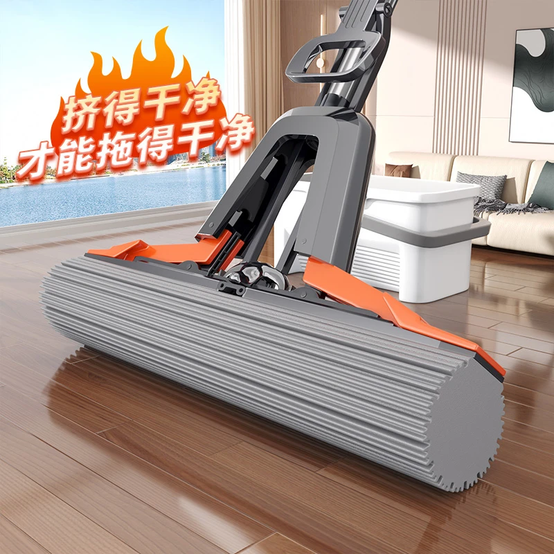 佳帮手挤得净吸得干胶棉海绵拖把家用免手洗强吸水一拖净懒人神器