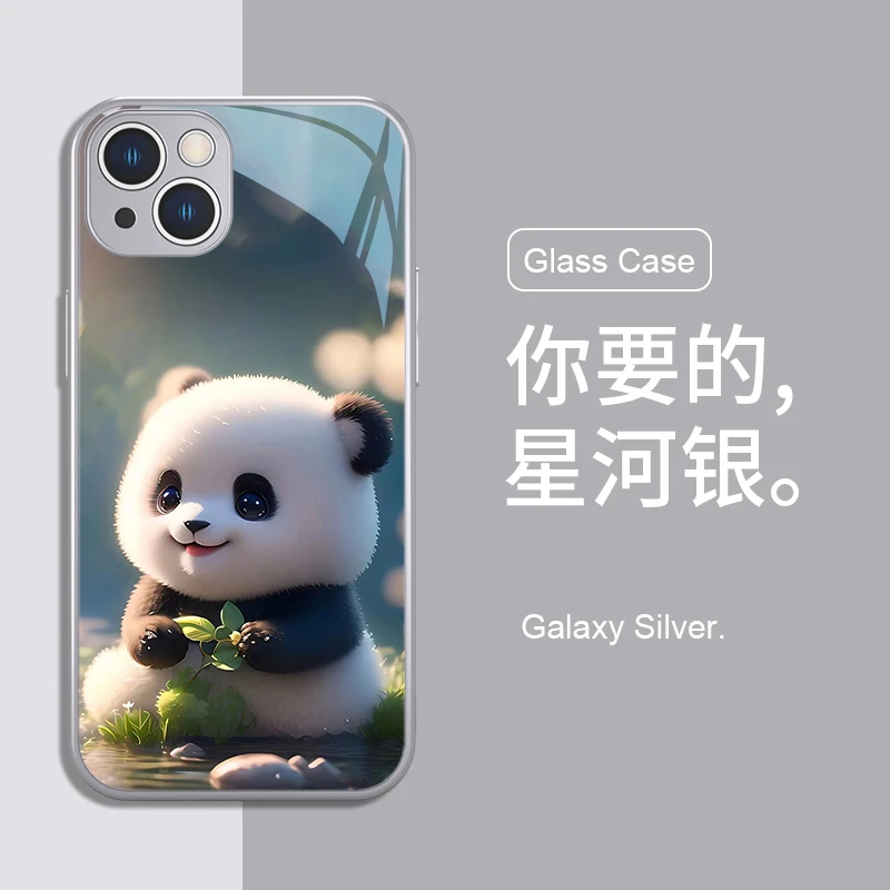 苹果华为VIVO小米OPPO荣耀可爱熊猫创意卡通全包防摔手机壳保护套
