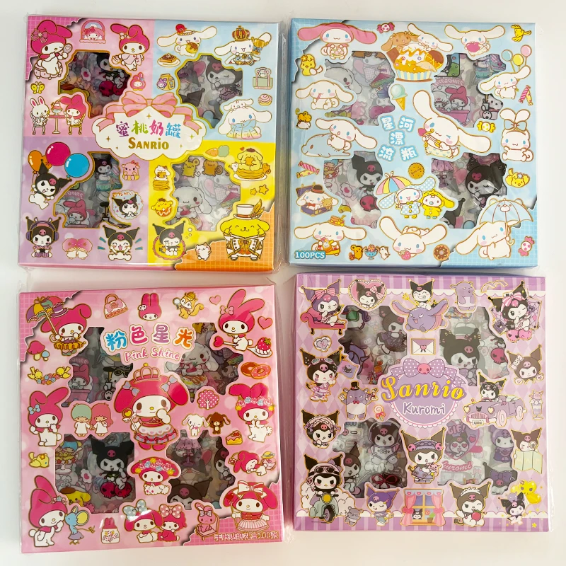 三丽鸥贴纸透明贴纸儿童网红diy贴画女孩卡通贴纸手帐贴贴纸