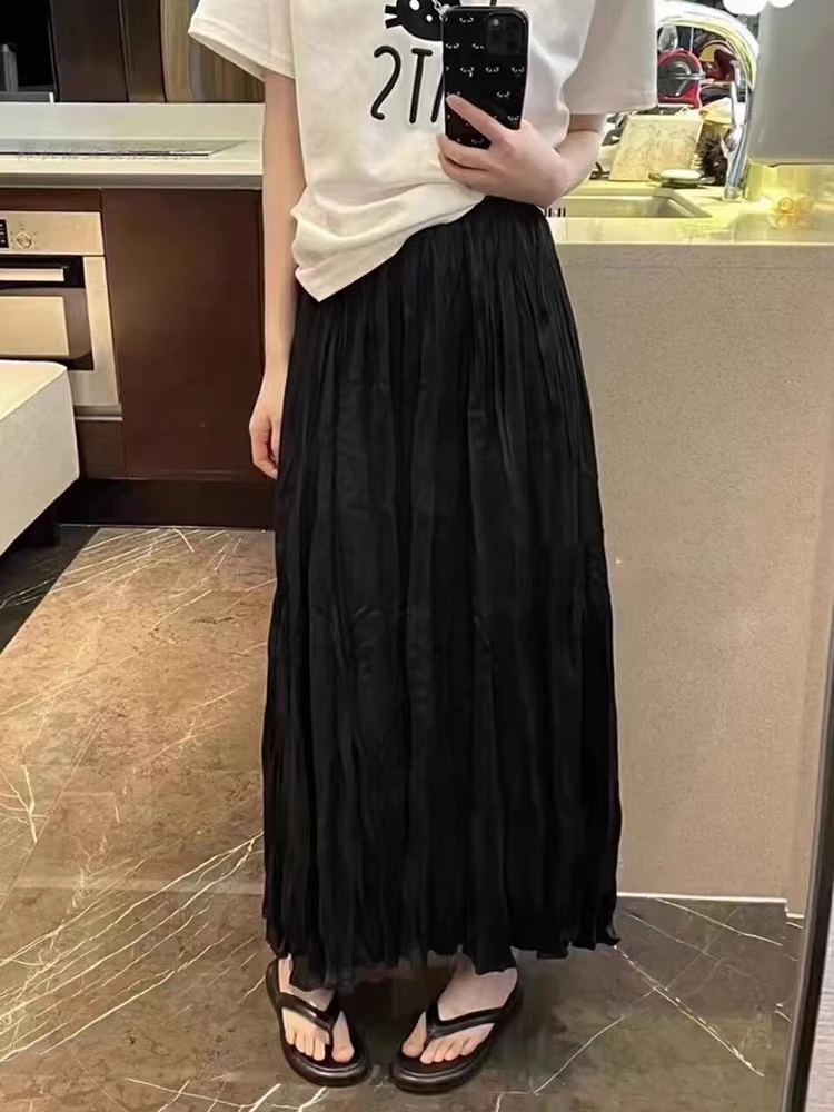 016慵懒风褶皱半身裙