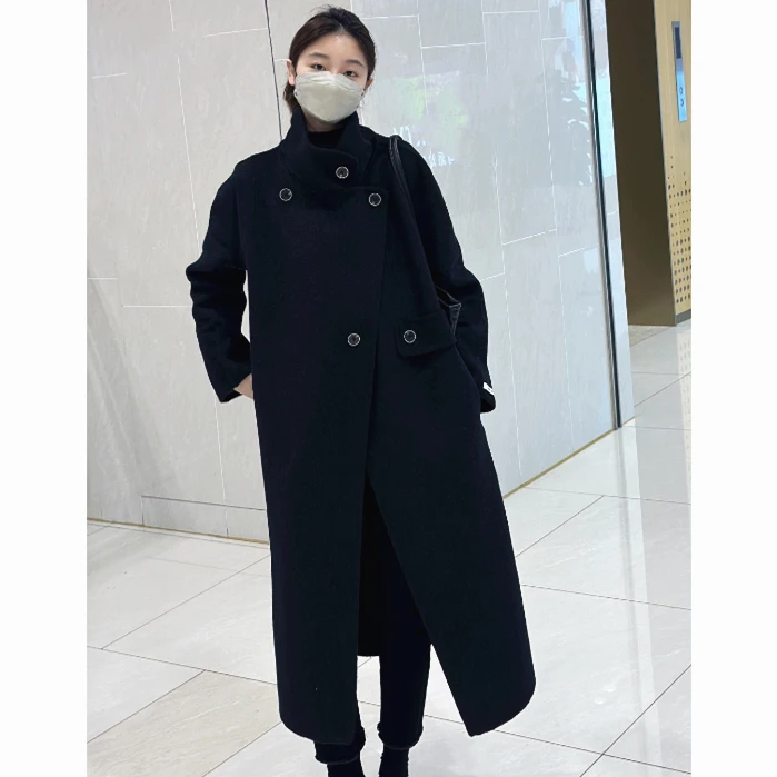 #2326小众设计款立领超细双面羊毛大衣