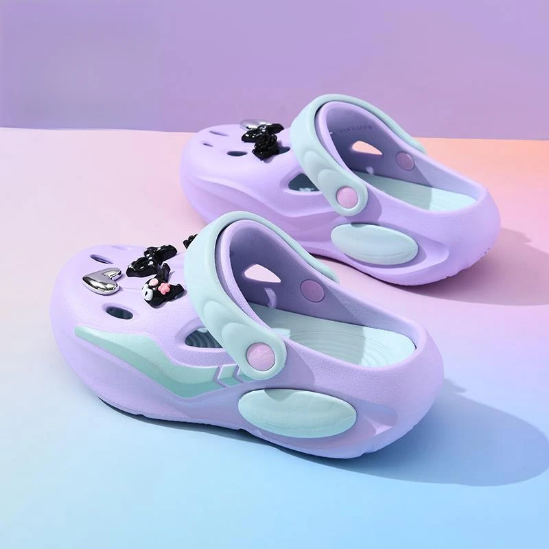 儿童洞洞鞋库洛米女童拖鞋夏新款女孩防滑宝宝亲子外穿厚底沙滩鞋