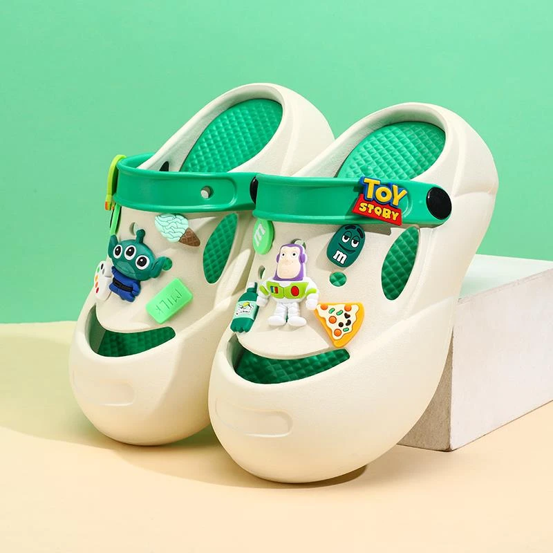 儿童洞洞鞋男童夏季防滑包头软底拖鞋男孩中大童凉拖鞋外穿沙滩鞋