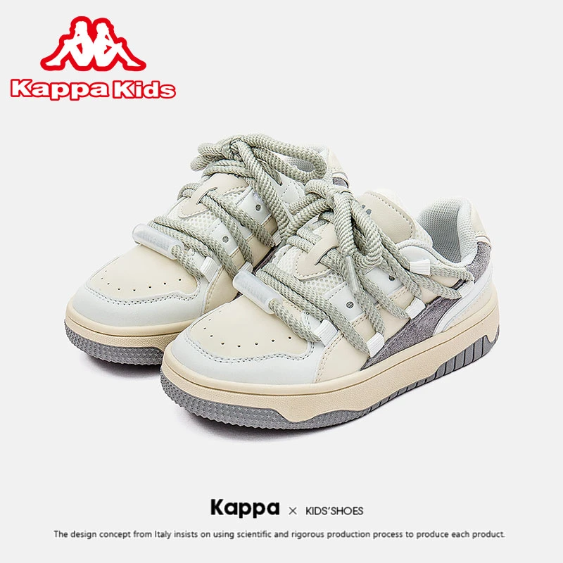 kappa kids儿童板鞋春秋女童舒适透气防滑耐磨厚底潮流百搭休闲鞋