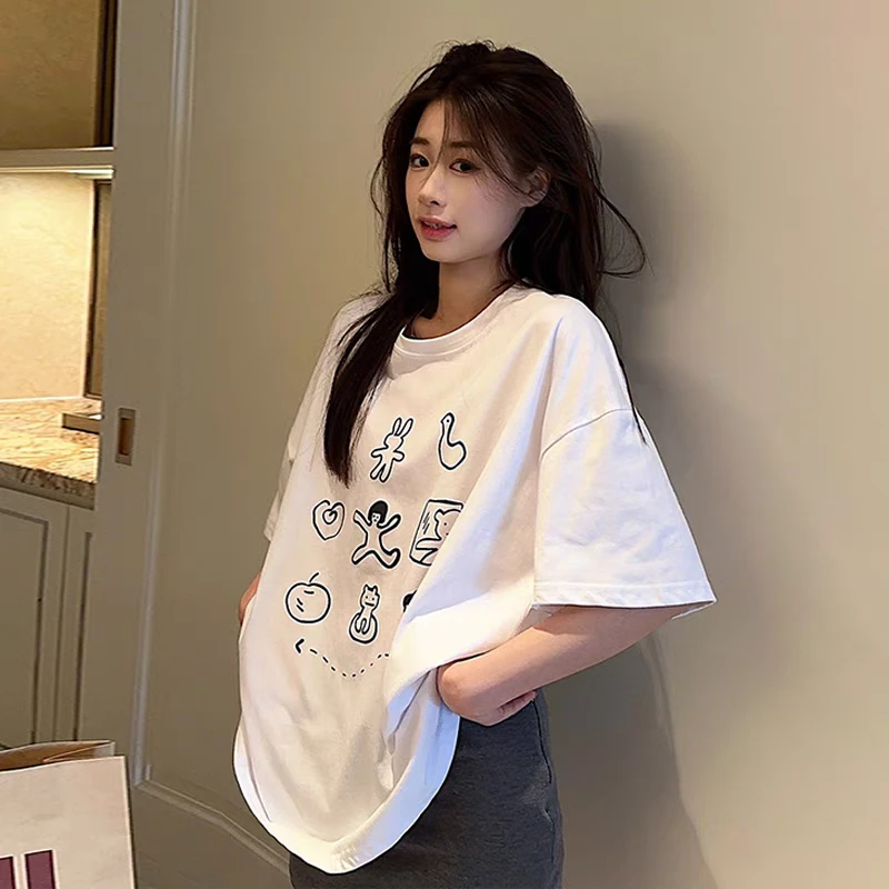 圆领大版棉T短袖T恤衫