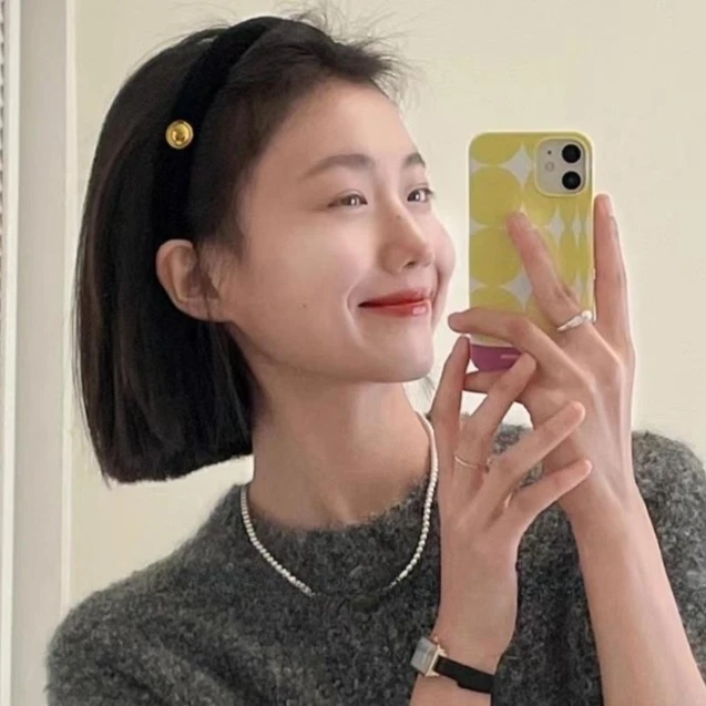 韩古金高级感百搭发箍女外出洗脸简约秋冬发箍韩国头箍发饰头饰