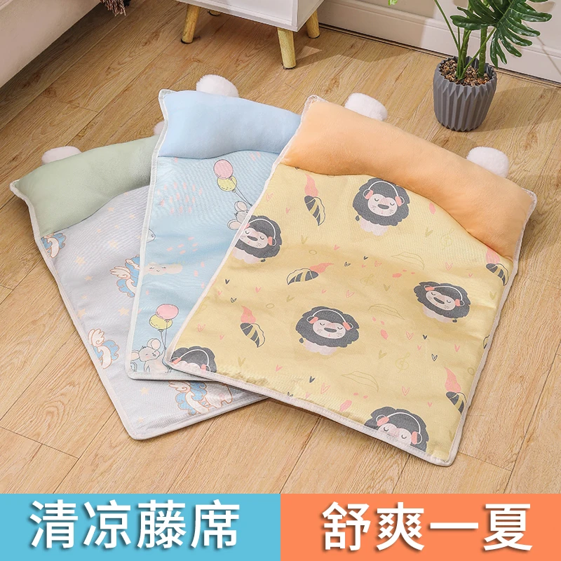 夏季猫狗窝夏天凉席狗狗窝宠物用品泰迪中大小型犬狗床垫四季通用