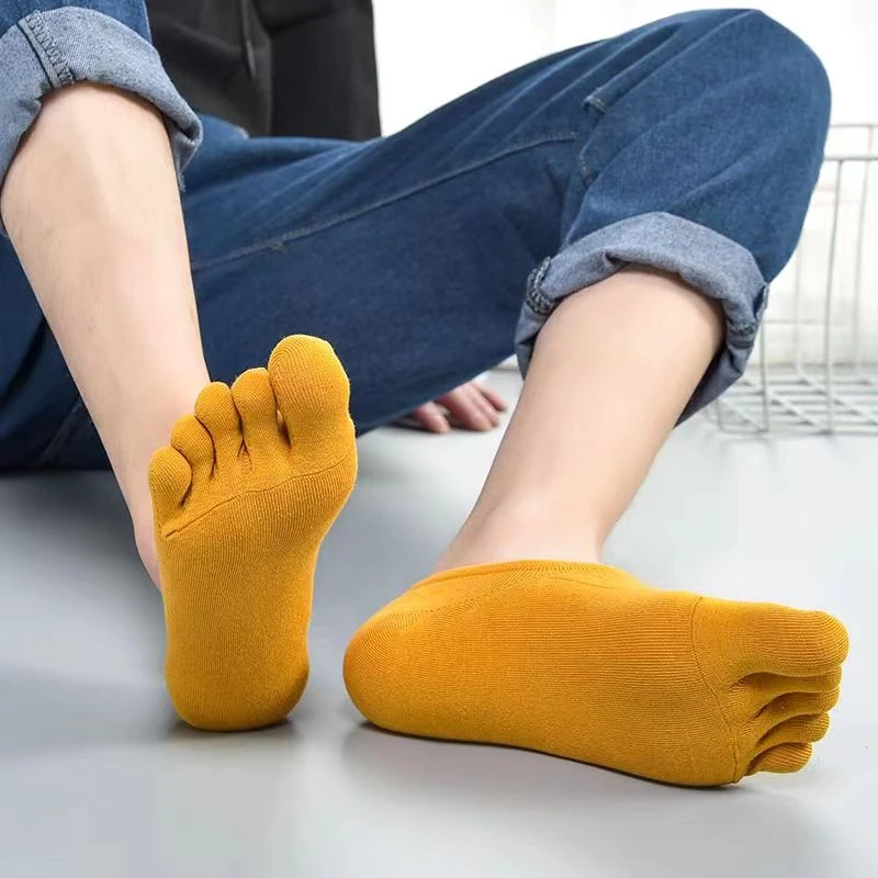 5双隐形五指袜子男女夏季薄款浅口低帮袜套袜拖船袜短袜硅胶分趾