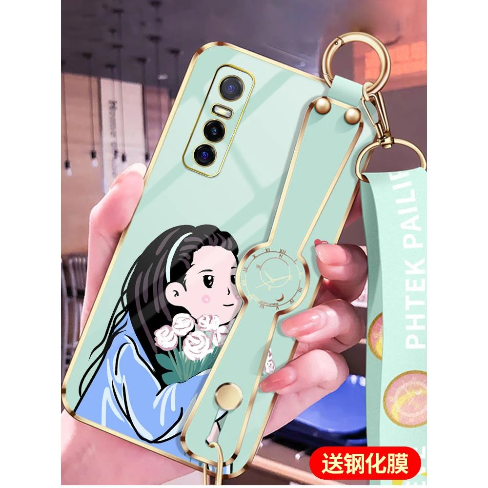 vivoS7e手机壳vicos7e新款男女vos7e钢化膜vivoy73s送挂绳viv0腕