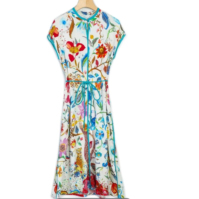 【ME queen】新款盘扣印花连衣裙12163