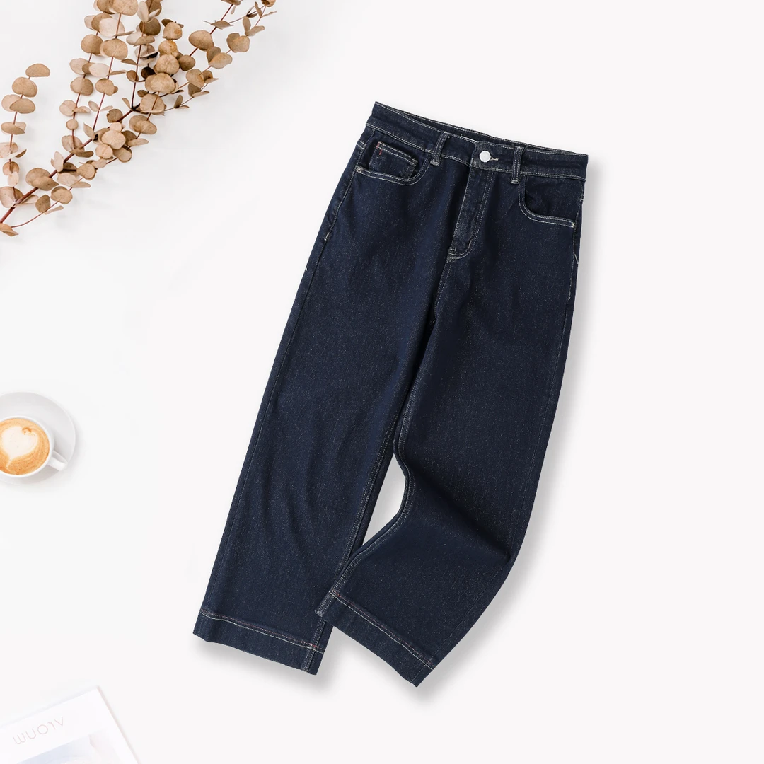 品牌新款休闲百搭显瘦通勤一字扣牛仔裤子44107