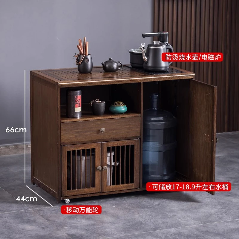 茶水柜移动茶台家用边几中式一体茶几小茶桌客厅边柜实木茶车现代