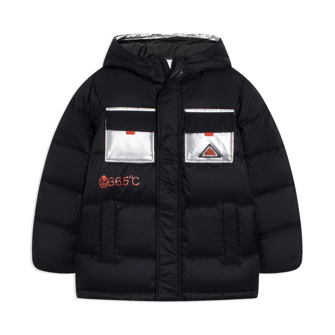 李宁童装男大童保暖加厚宽松90%白鸭绒中羽绒服YYMR011