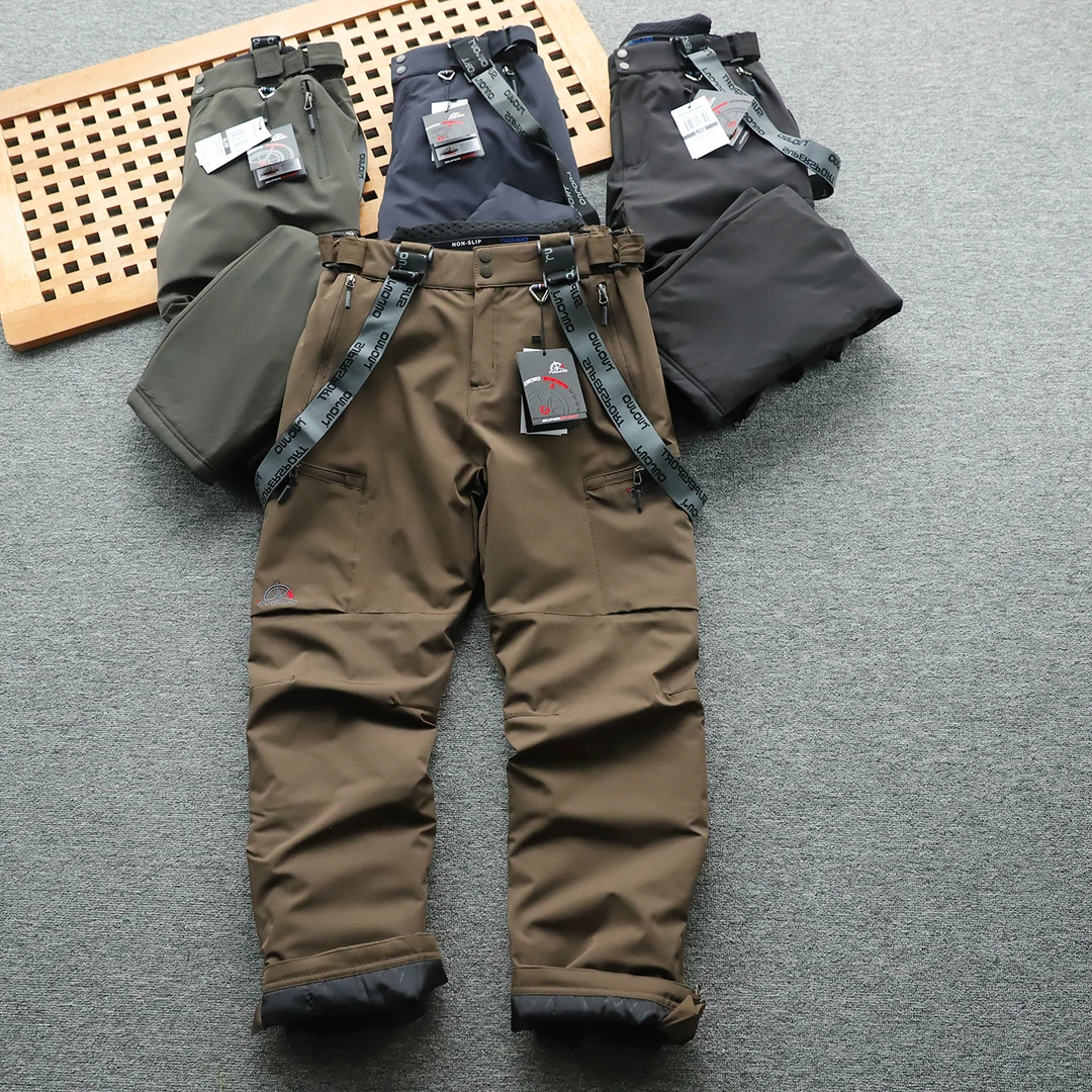 俄罗斯户外专业滑雪裤 加厚加棉冲锋裤 防暴风雨雪851 背带可脱卸