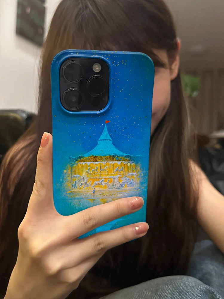 空灵木马苹果15promax小众手机壳iPhone14高级菲林13治愈系12安卓