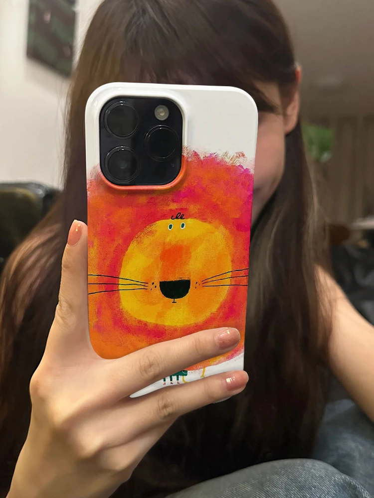 可爱手绘苹果15promax小众手机壳iPhone14高级菲林13治愈系12安卓