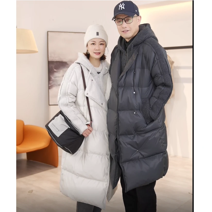 华人杰冬季新款时尚鹅绒服羽绒服拼接白鹅绒拼接高品质羽绒服连帽