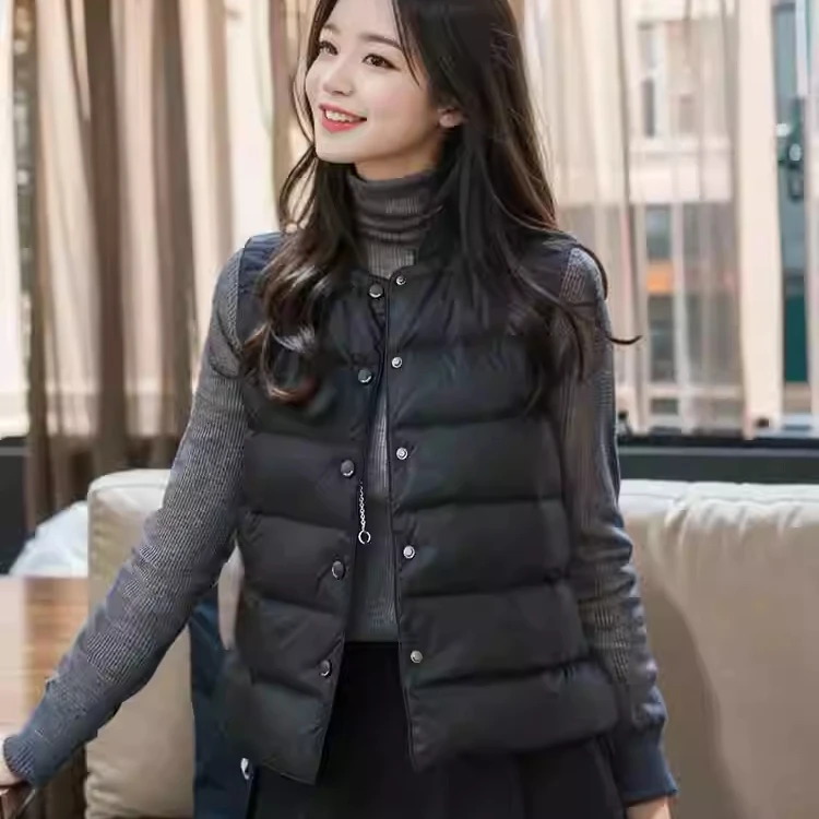 2024新款轻薄鹅绒马甲女士秋冬内搭高端中式百搭保暖羽绒背心外穿