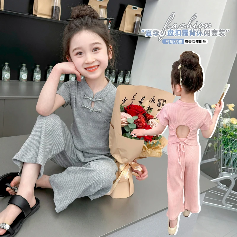 女童套装夏装2025新款儿童装国风女孩网红炸街宝宝夏季运动两件套