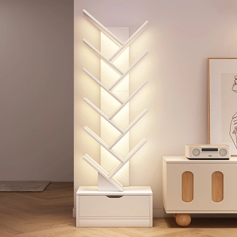 简易书架落地置物架客厅树形小书柜家用靠墙多层窄缝收纳储物柜子