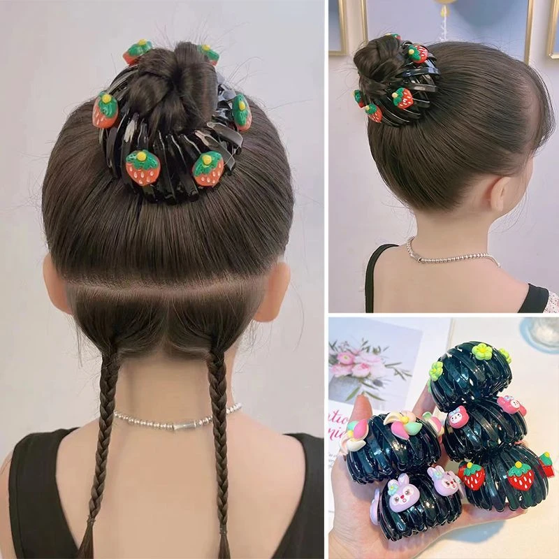 【梦蜜】女童创意丸子头鸟巢卡通发圈儿童新快速花苞头牢固不松散圈