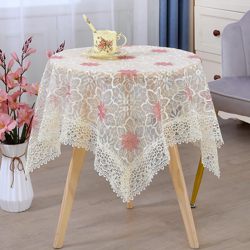 简约结婚小圆桌布喜庆茶几餐桌布冰箱空调床头电视柜万能盖巾布