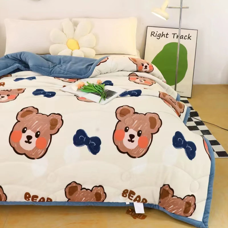 A类双面牛奶绒秋冬被柔软亲肤加厚