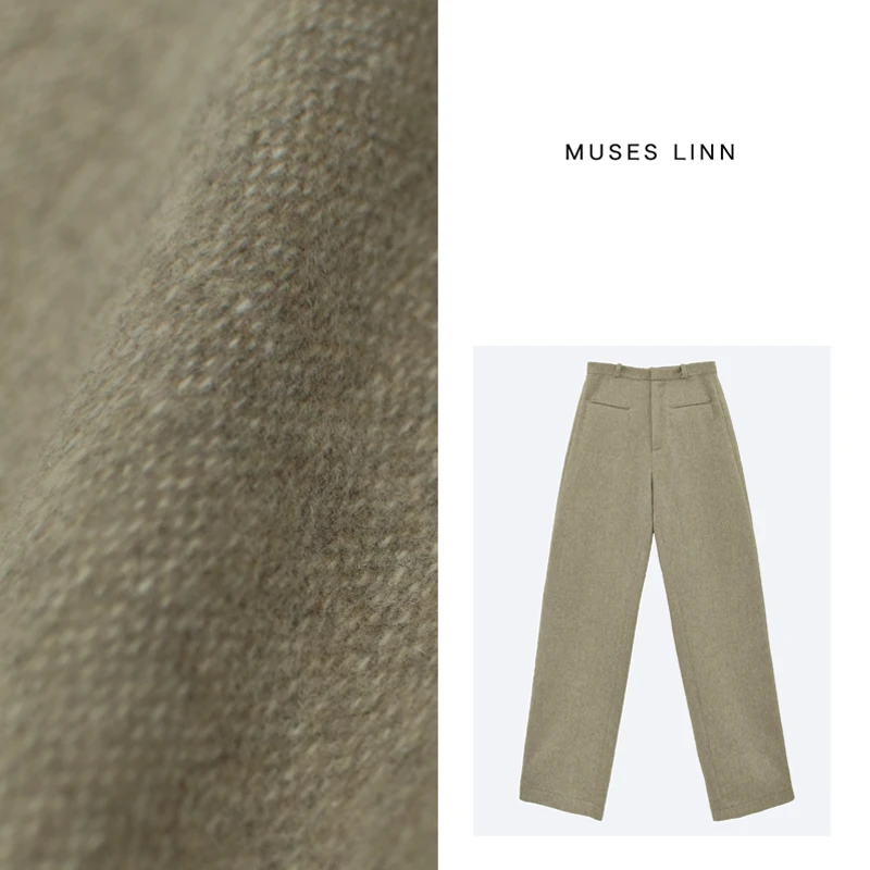LINN【羊毛裤】百搭宽松长裤秋冬简约纯色设计师舒适休闲裤