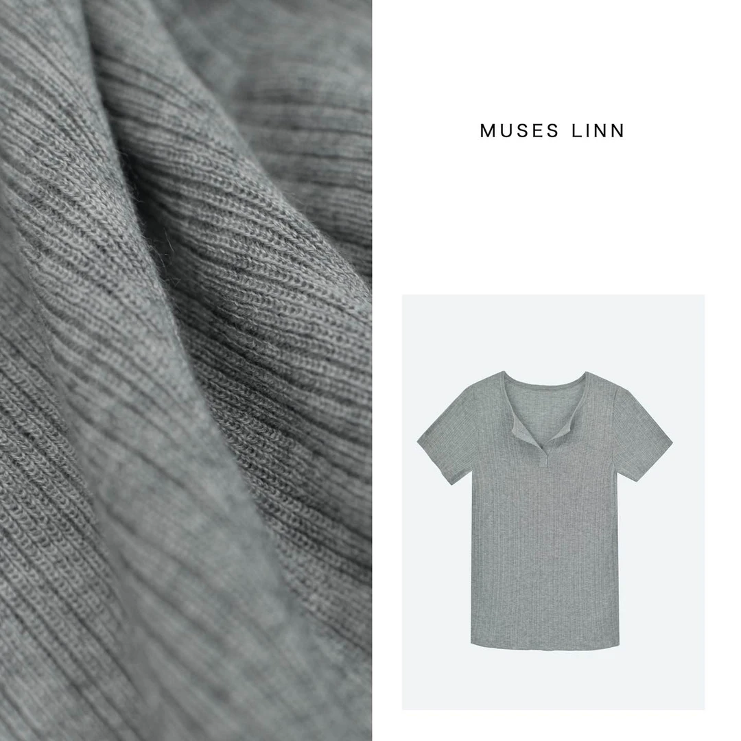 LINN【度夏】2025春夏时尚休闲百搭夏季设计师设计感上衣M24HY027