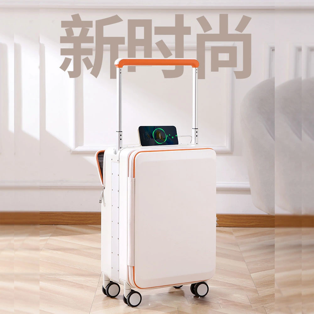 新品宽拉杆行李箱侧开20寸登机商务行李箱前开盖旅行行李密码箱