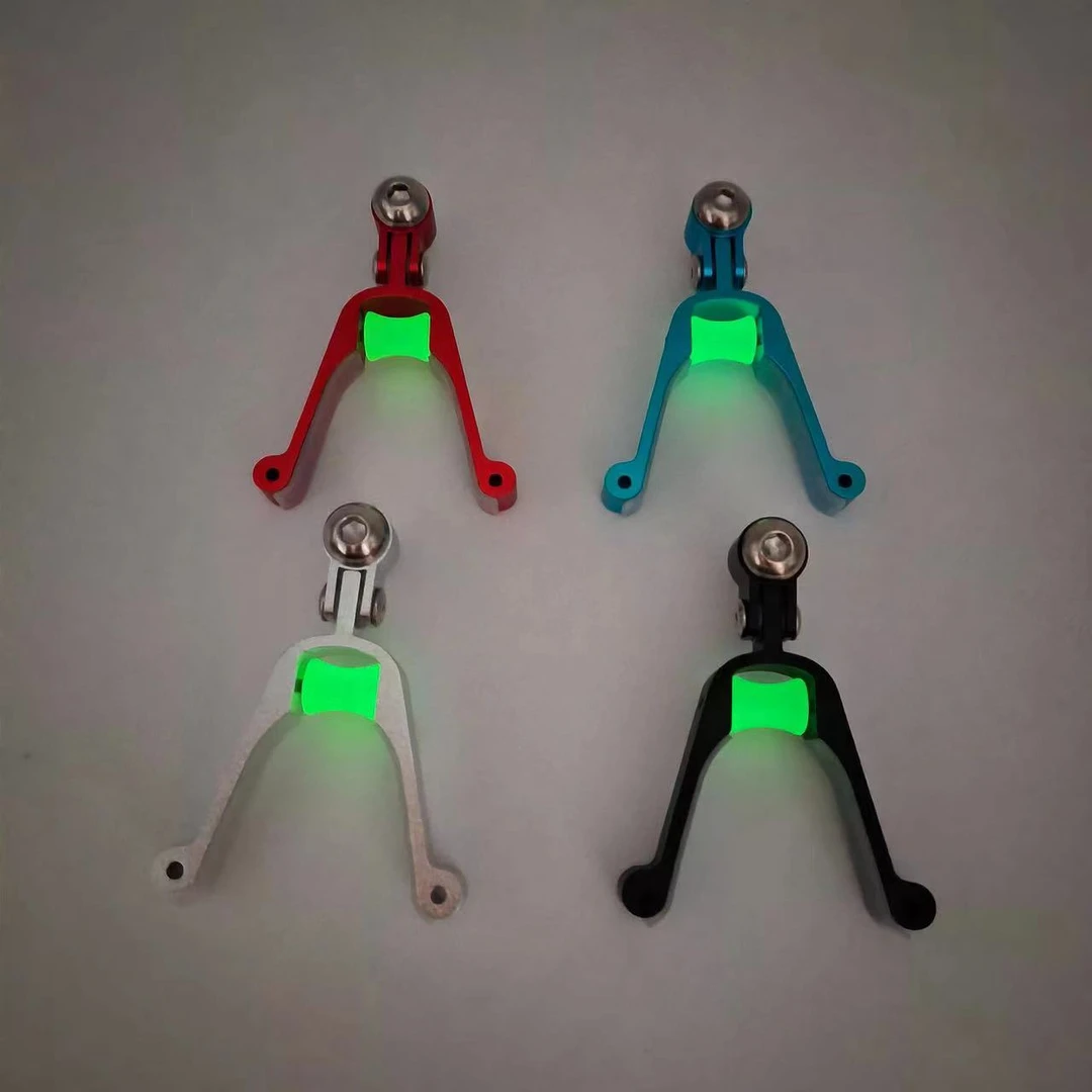 铝合金大物折叠夜光滑轮支架头羊角头竞技鱼竿支架配件8mm通用款