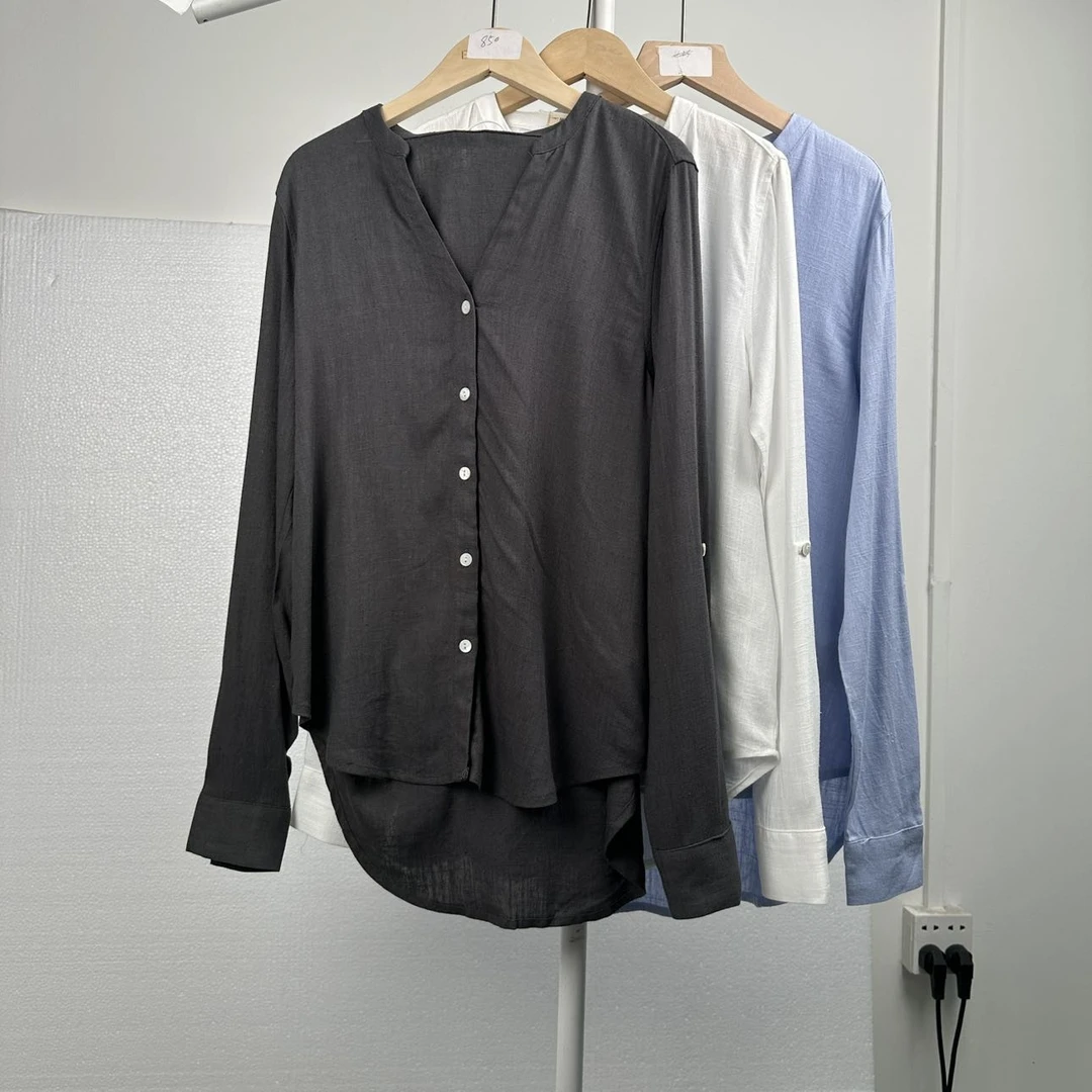 406女士衬衫衬衣休闲时尚夏季潮流百搭薄款翻领春季春季简约气质