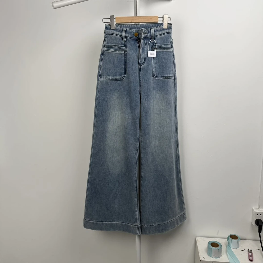 1133厚裤子显瘦休闲裤百搭水洗牛仔高腰时尚牛仔裤夏季不规则气质