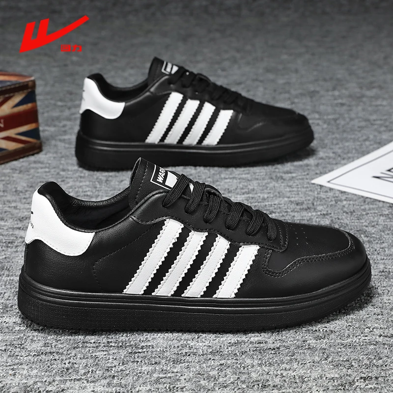 回力男鞋冬季2025新款休闲德训板鞋运动黑色工作防水防滑劳保厨师